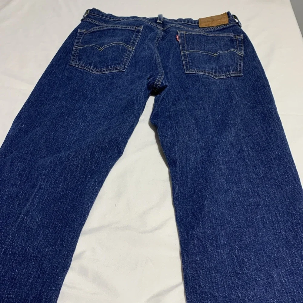 Levi's 514 Jeans Regular Fit Straight Leg Stretch Blue Dark Wash Denim‎ 36x32